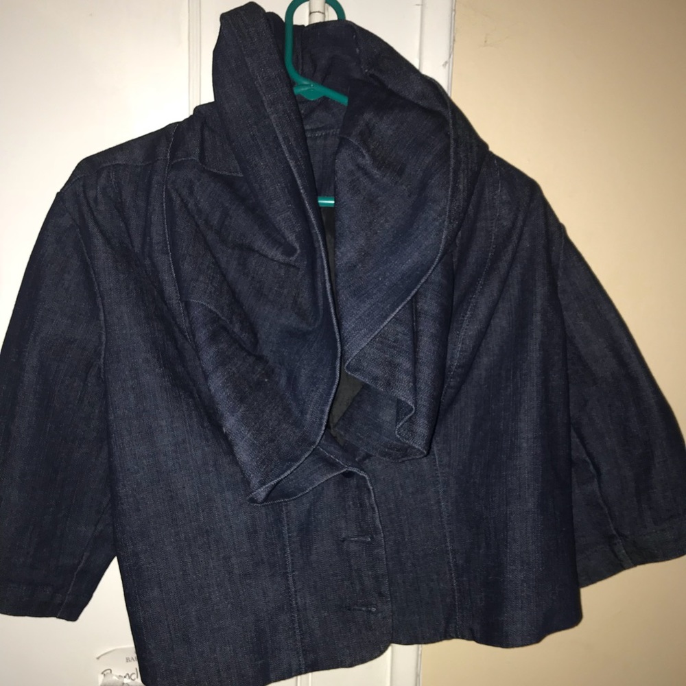 Women’s Jeans jacket frill collar